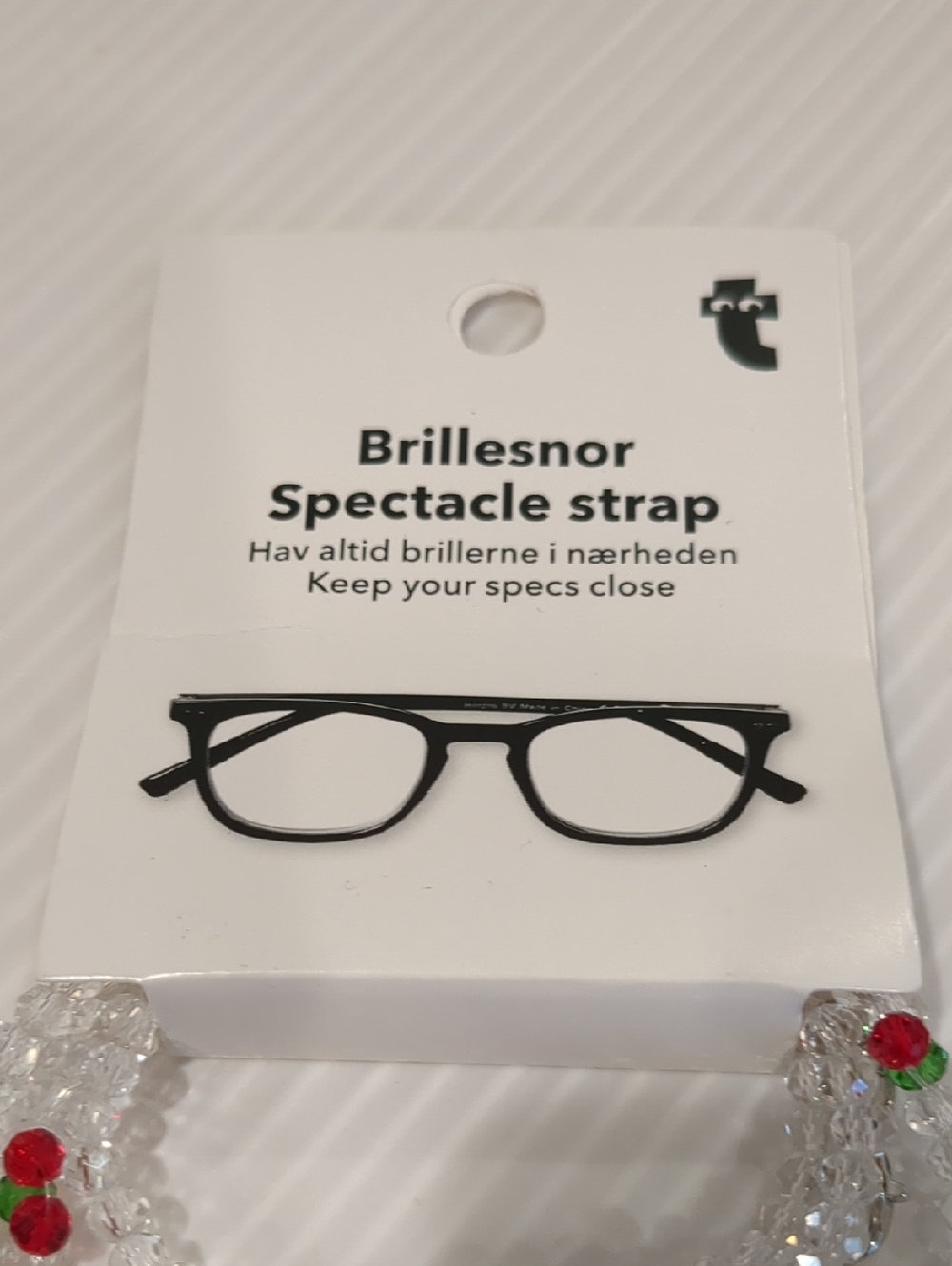 Spectacle Strap with Cherry Rhinestone Accents - Picture 4 of 5